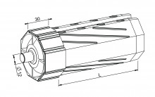 Eckermann Kunststoff-Kapsel lang SW60 mit Zapfen, 145mm lang (18733)